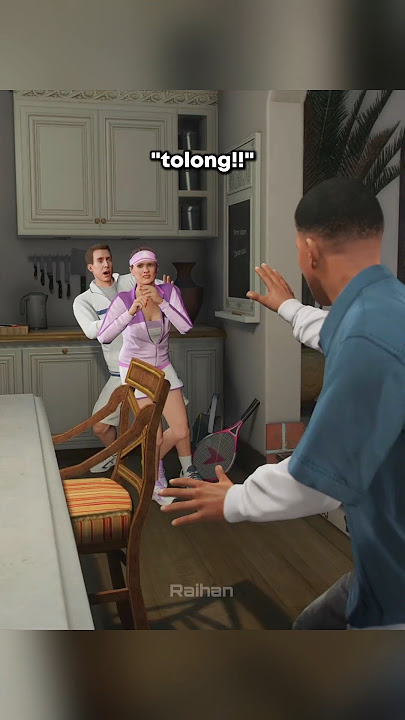 Reaksi Keluarga Michael saat Franklin Masuk Rumah 😂 #gta5