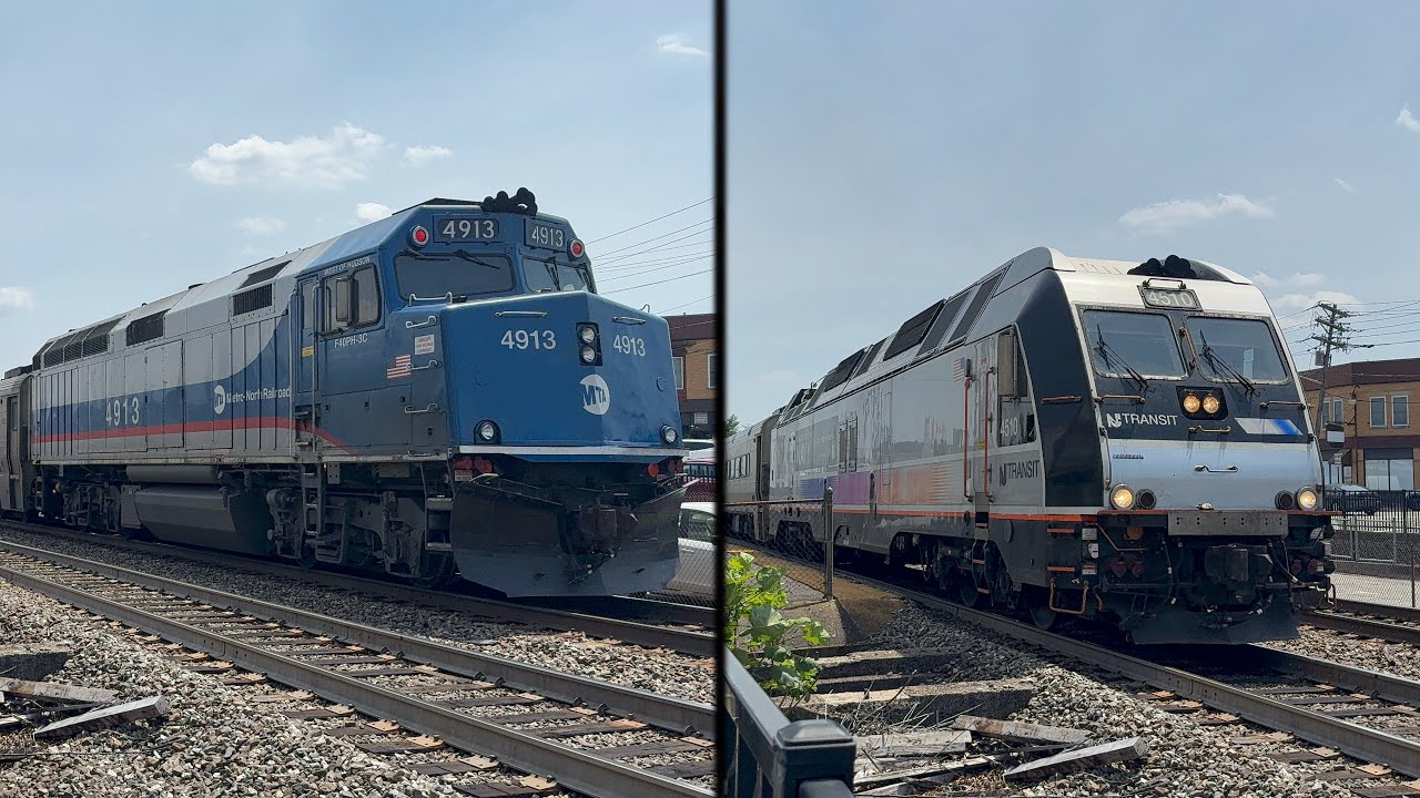 [4K/HDR]: Two Trains at Rutherford during a Heat Wave (6/23/25) - YouTube