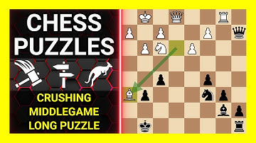Chess Puzzles to Practice. Themes: Crushing, Middlegame, Long puzzle. Learn Chess