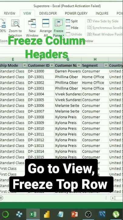 How to Freeze Column Headers in Excel for Easy Navigation and Analysis ...