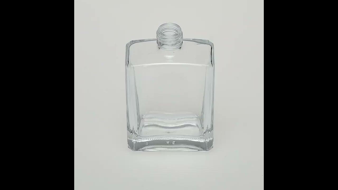 3.4 oz (100ml) Door-Shaped Square Glass Bottle with Fine Mist Spray Pumps