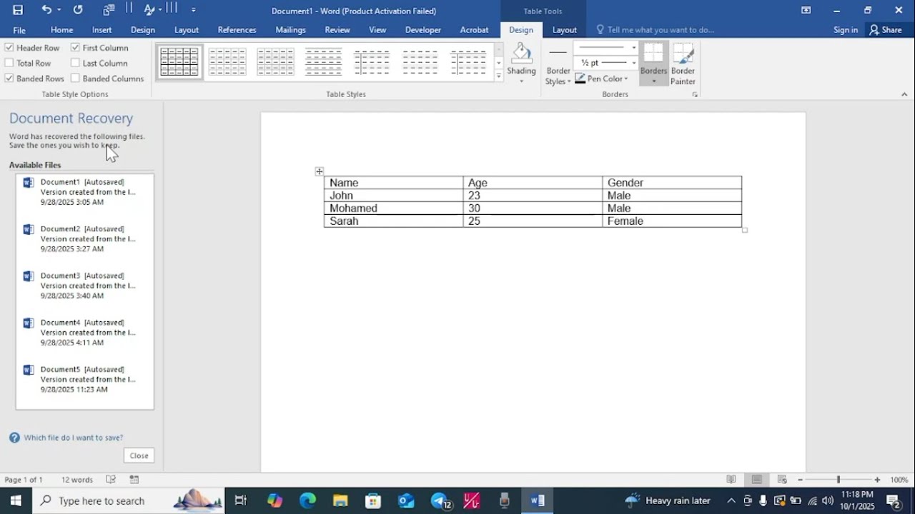 Scan Table Word How to make table accessible for screen reader on MS word - YouTube