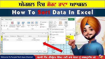 Sort Option In Excel | Step-by-Step Guide to Using the Sort Option in Excel | Punjabi Tech Gyan |PTG