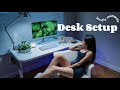 A Tiny Home Makeover Day｜Daily Desk Setup for Living Alone｜White Standing Desk, Coffee, and Cat Life