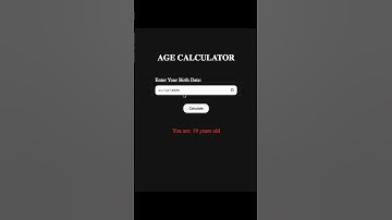 Age Calculator||HTML CSS JavaScript||#coding_vines #biscode
