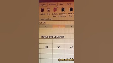 Trace precedents in ms excel #shorts #viral #ytshort #excel #computer #computerscience