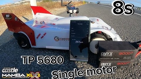 Arrma limitless gt 8s  tp 5680 speedrun test 267km/h == 166 mph single motor