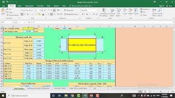 Design of two-way slab using Excel spreadsheet