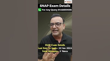 SNAP EXAM 2024 Notification OUT #snapexam2024  #snapexamdetails  #hindi #everythingformba
