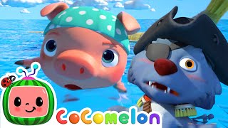 Three Little Pigs Pirate Costume Version | CoComelon Animal Time | Animals for Kids