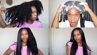 DETAILED SILK PRESS ROUTINE ON TYPE 4 NATURAL HAIR AT HOME | NO FRIZZ | CURLY TO STRAIGHT