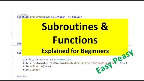 Subroutines and Functions: Explained for Absolute Beginners