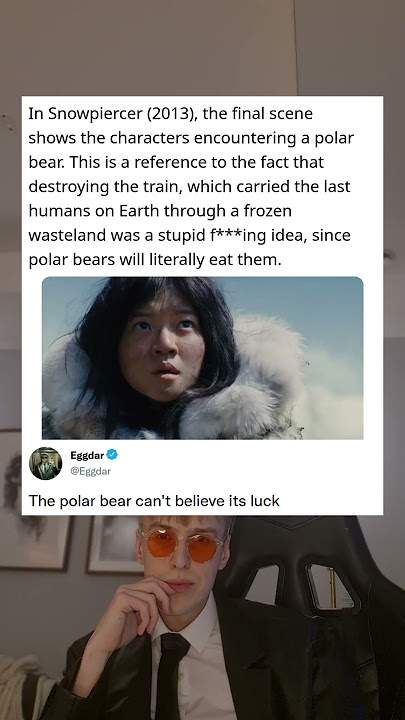 In Snowpiercer (2013), the final scene shows the characters encountering a polar bear. This is