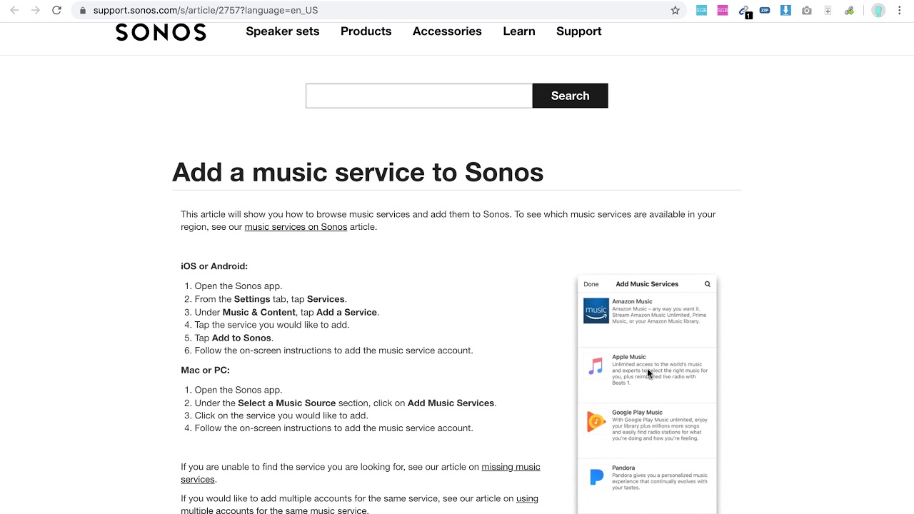 apple music through sonos