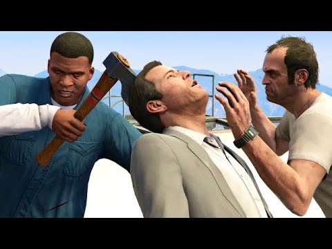 GTA V PC Franklin Kills Trevor And Michael (Editor Rockstar Movie Cinematic Short Film)