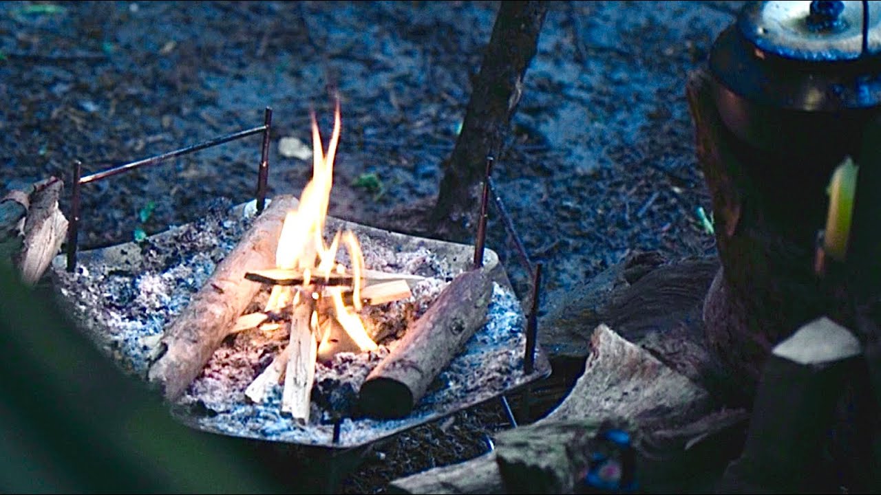 焚き火の炎に心身ともに癒されたソロキャンプ/鉄中華鍋で作る絶品中華料理を楽しむ