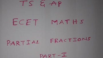 Ecet ; partial fractions part 1||partial fraction inter