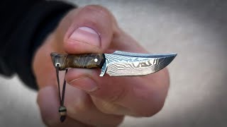 Making Little Damascus Hunting Knife