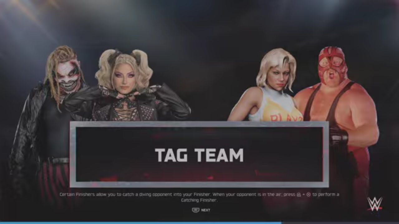 WWE 2K25 Алекса '25. Финд против Алундры '94, требуется Вейдер. Командный матч.