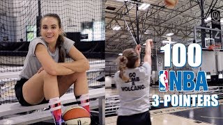 Shooting 100 NBA 3-Pointers 🏀💦 | How Many Can I Make!??? // Rachel DeMita