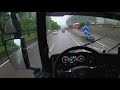 Scania p360 Hybrid - Motorway driving thru Stockholm city. Rainy ASMR #asmr