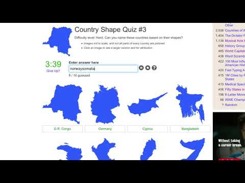 Country Shape Quiz Diva Answers