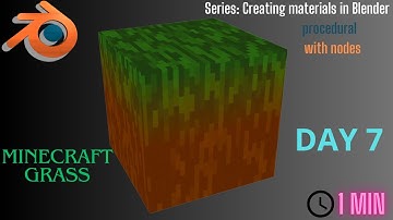 How to Create Minecraft Grass Texture in Blender - 100% Procedural and Nodes in 1 Minute!