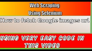 How to fetch image url in using web scraping selenium