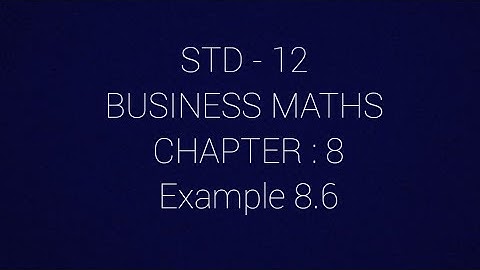 STD - 12 || BM || Example 8.6