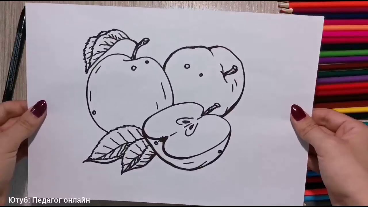 Как нарисовать яблоки. Лёгкий рисунок для срисовки. How to draw an Apple