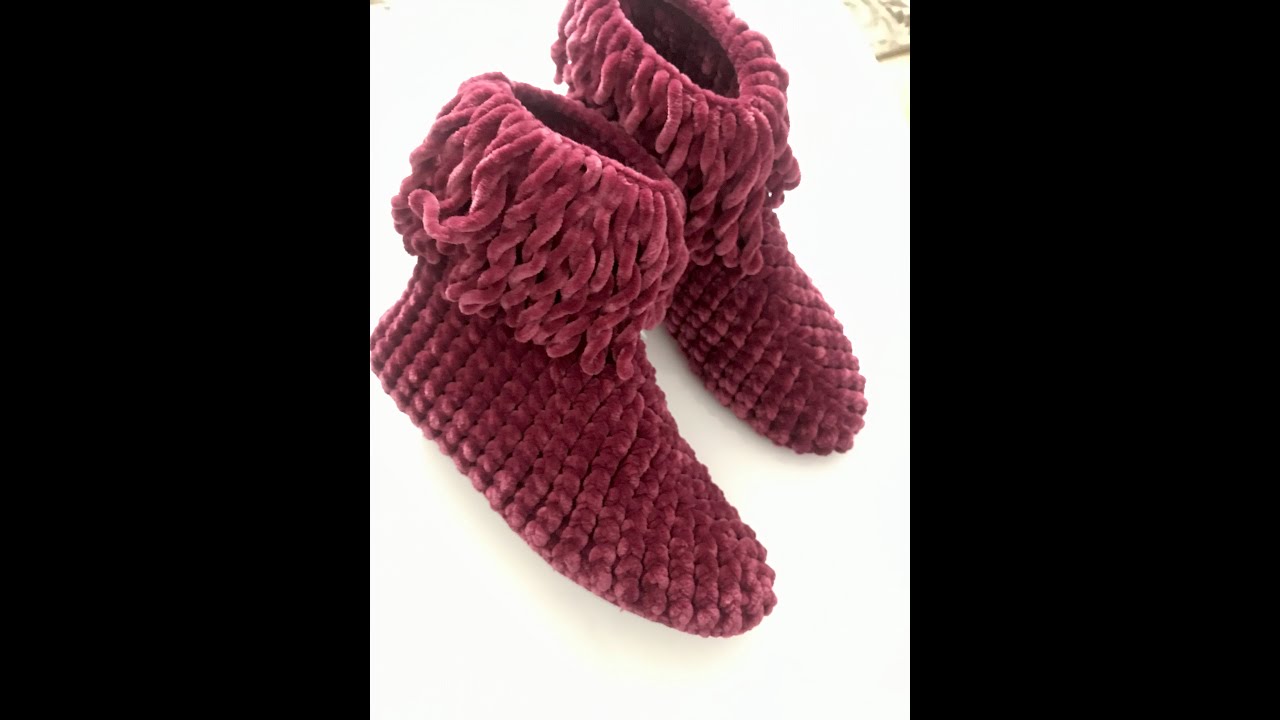 kadife ipten 38 - 39 numara ev botu yapılışı