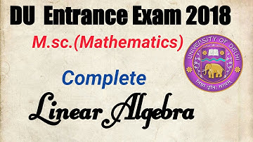 DU M.sc.(Mathematics) Entrance Exam 2018||Complete Linear Algebra||orthonormal Set||
