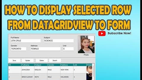 How to display selected row from datagridview to form | Vb.net Tutorials