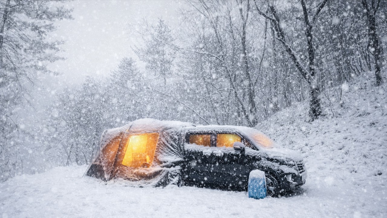 😱 В непредсказуемую погоду ❄️, кемпинг на машине в 4-х пхёнах с двумя комнатами