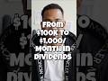 From $100K to $1000 Per Month In Passive Income #stocksforbeginners