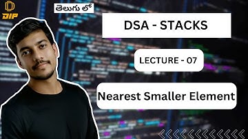 Nearest Smaller Element || Stacks || DSA || In Telugu #dsa #codingintelugu #stack #leetcode #java