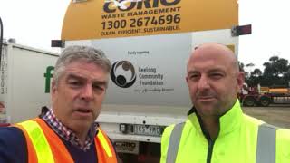 Mat Dickens of Corio Waste Management with Tony McManus from the Geelong Community Foundation