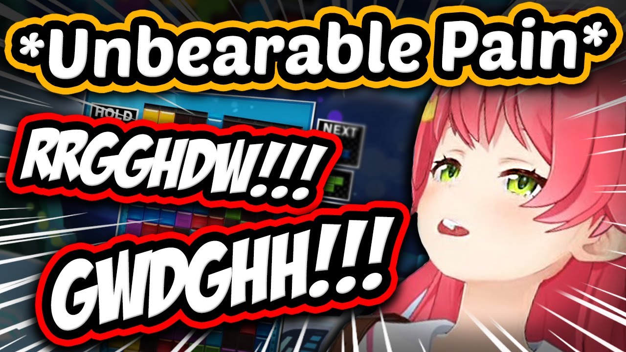 Miko's SUFFERING brings out her WEIRDEST NOISES as she dies in Tetris 【ENG Sub Hololive】