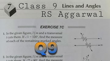Class 9 Maths Ex 7C Q9 Class 9 | Lines and Angles | CBSE | Maths | RS Aggarwal | Rajmith study