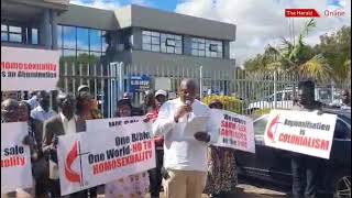 United Methodist Church members in Harare, Zimbabwe, protest against homosexuality