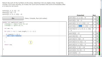Coding Bat Solutions - Arrays 2 - sum13