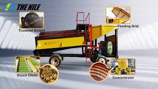 Mobile Gold Trommel Washing Plant For Processing River Placer Gold And Alluvial Gold