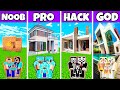 Minecraft Battle: Family Graceful New House Build Challenge - Noob Vs Pro Vs Hacker Vs God