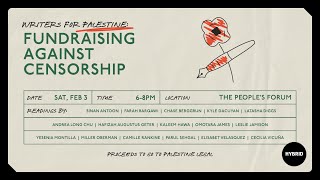 WRITERS FOR PALESTINE: FUNDRAISING AGAINST CENSORSHIP