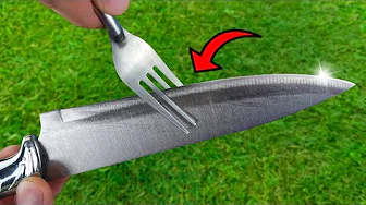 Razor Sharp in 1 Minute! Great Knife Sharpener with a Fork!