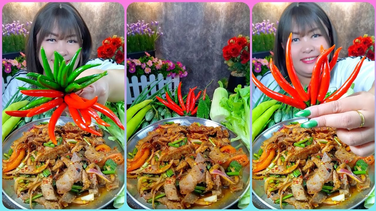 น้ำตกหมูย่างเผ็ดๆแซ่บๆอร่อยสุดๆ @ตั้งใจกิน 