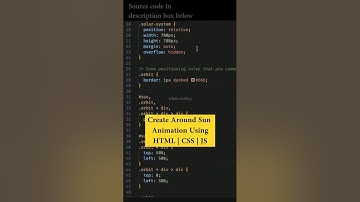 Create Earth And Moon Moving Around Sun Using HTML | CSS