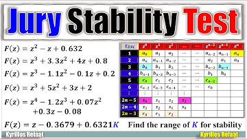 Stability of Digital Control Systems Part 2: Jury Stability Test