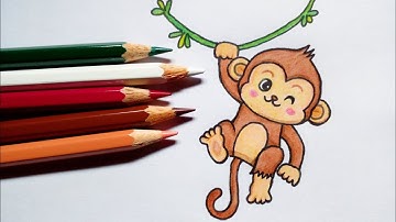 How to draw a monkey । easy monkey drawing । cute animal drawing ।