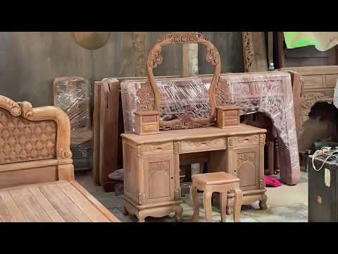 Video giường ngủ và bàn phấn gỗ gõ đỏ 0944490000 - youtube